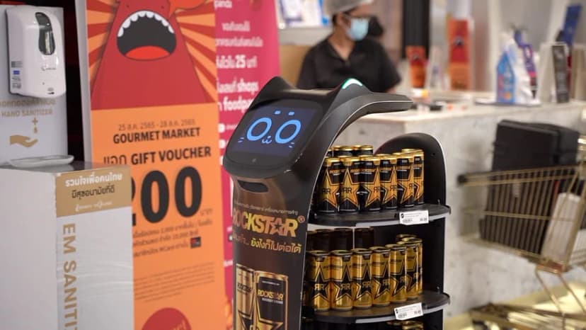 BellaBot assisting customers at Gourmet Market