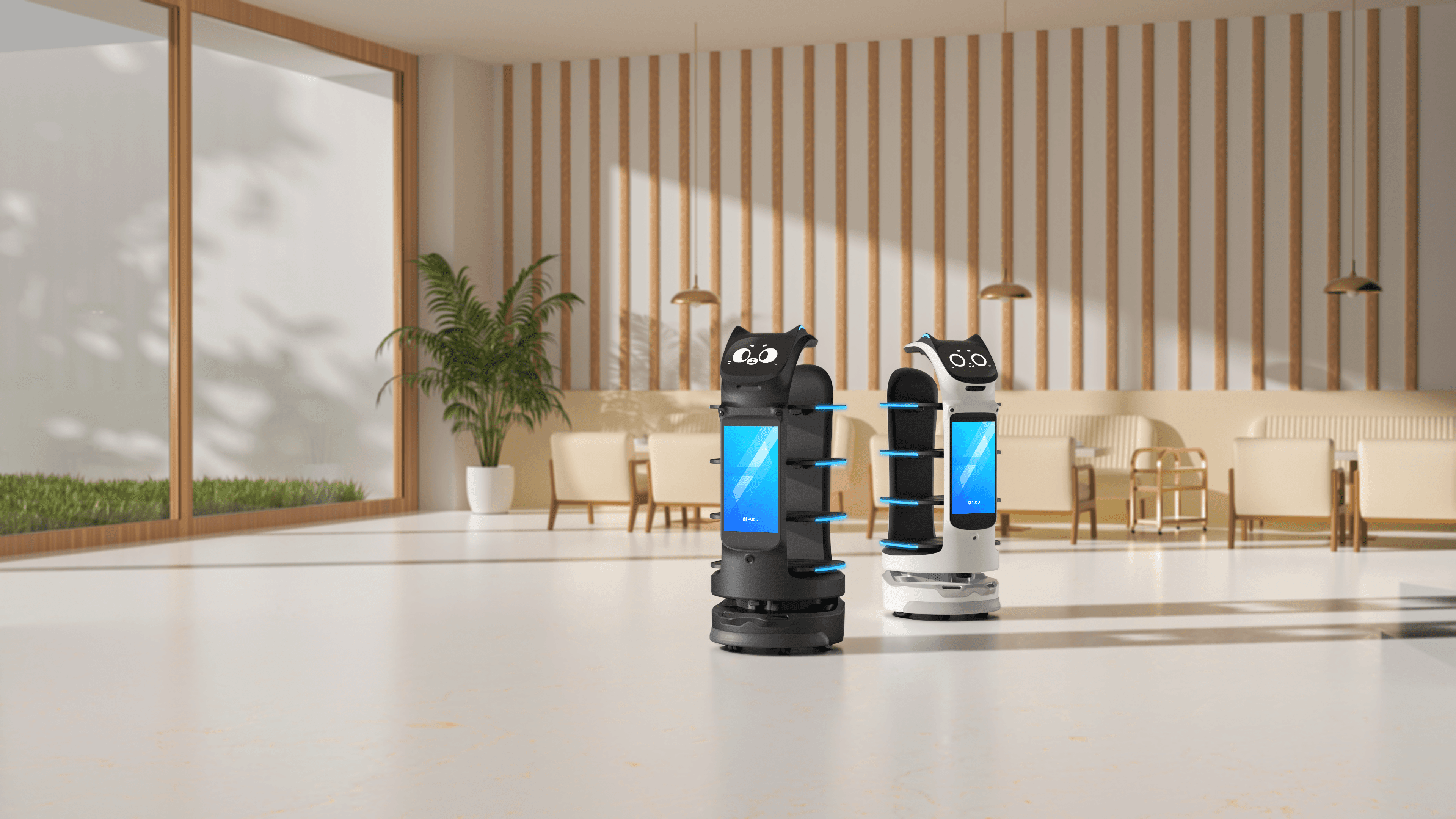 BellaBot Pro in Modern Cafe Setting